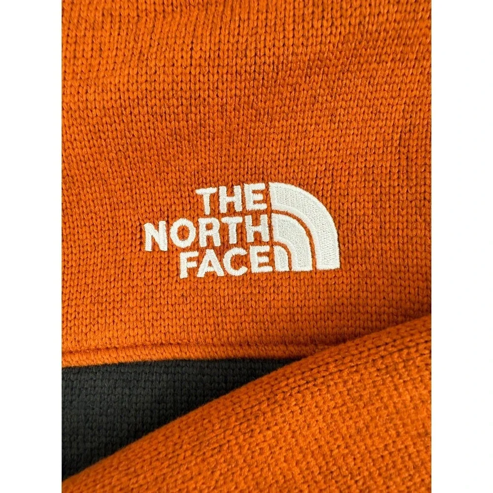 The‎ North Face Gordon Lyons 1/4 Zip Orange Gray Fleece Pullover Knit Jacket XL